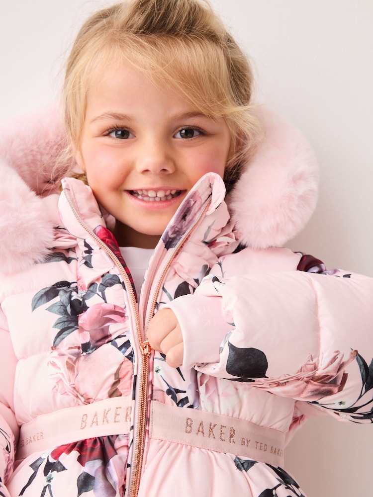 Baker by Ted Baker Pink Floral Padded Coat - Image 5 of 16