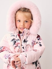 Baker by Ted Baker Pink Floral Padded Coat - Image 8 of 16