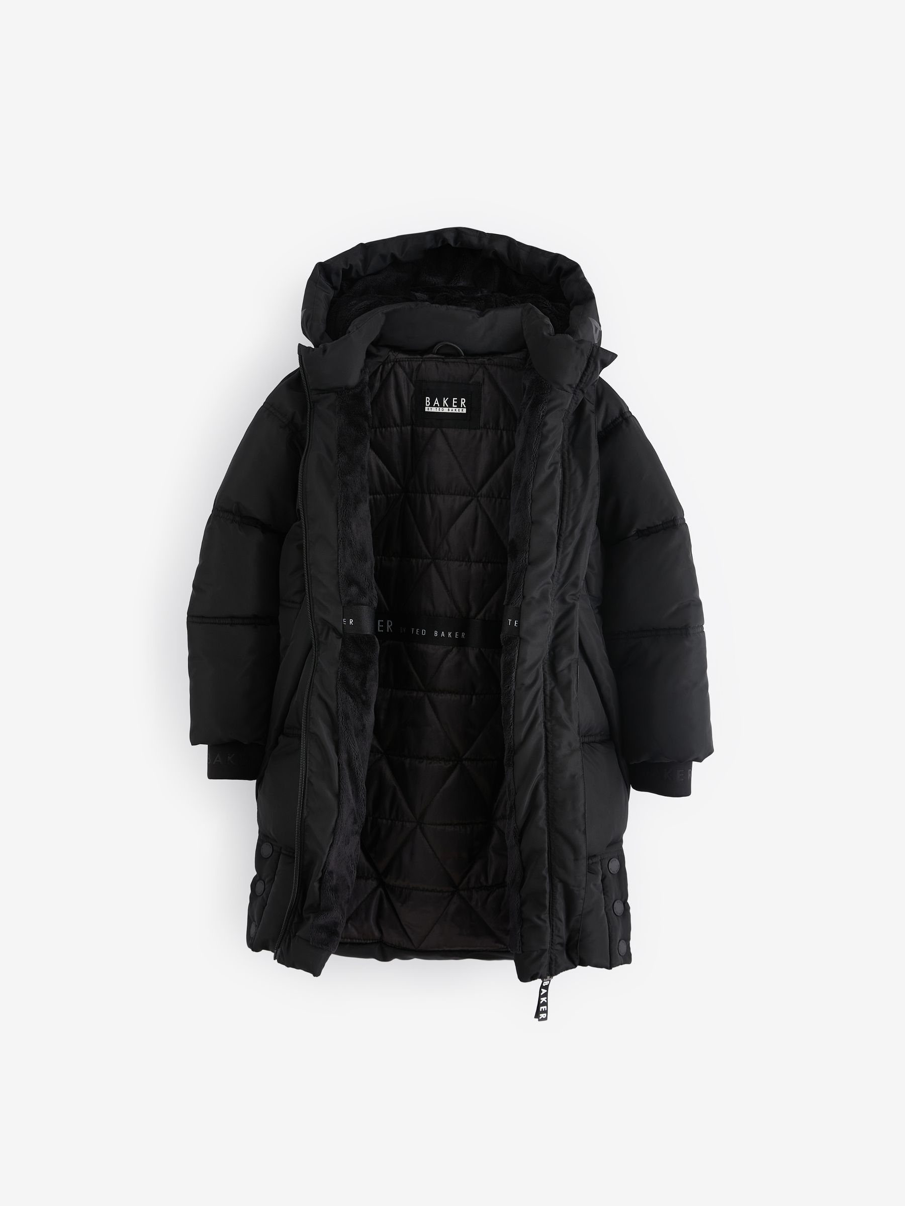 Next：日本 ブラック - Baker by Ted Baker 小雨耐性 ロングパッド入りコート from Next Japan