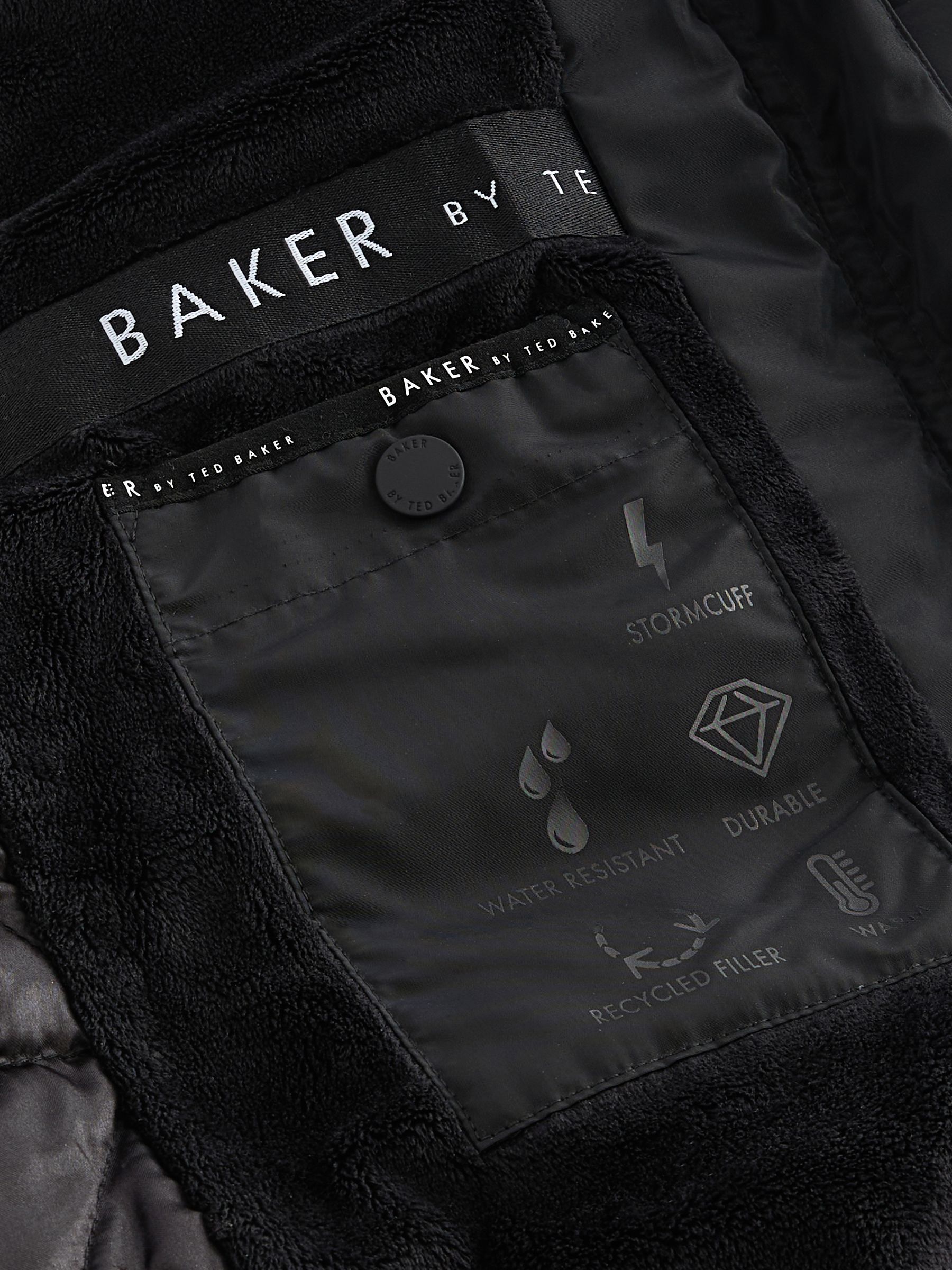 Next：日本 ブラック - Baker by Ted Baker 小雨耐性 ロングパッド入りコート from Next Japan