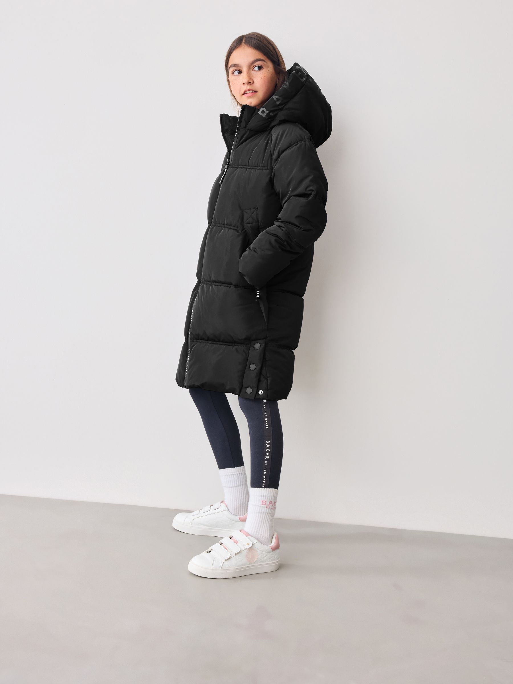 Black - Baker by Ted Baker Shower Resistant Long Padded Coat