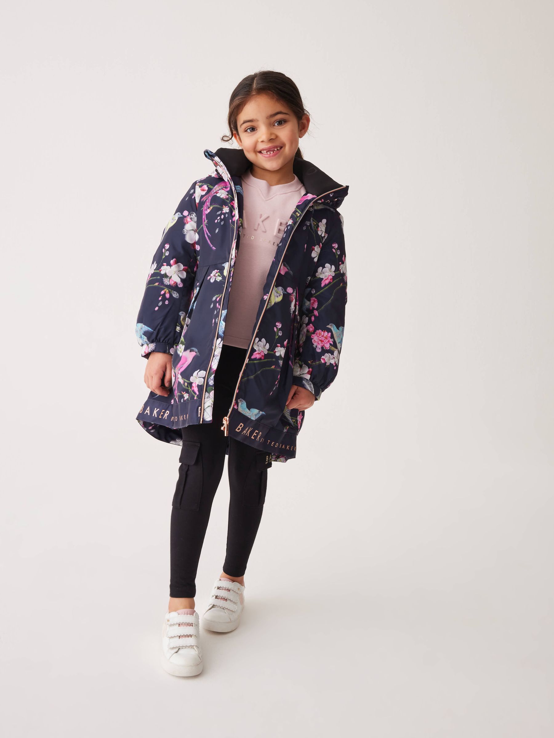 Buy Baker by Ted Baker Navy Shower Resistant Printed Raincoat from Next USA
