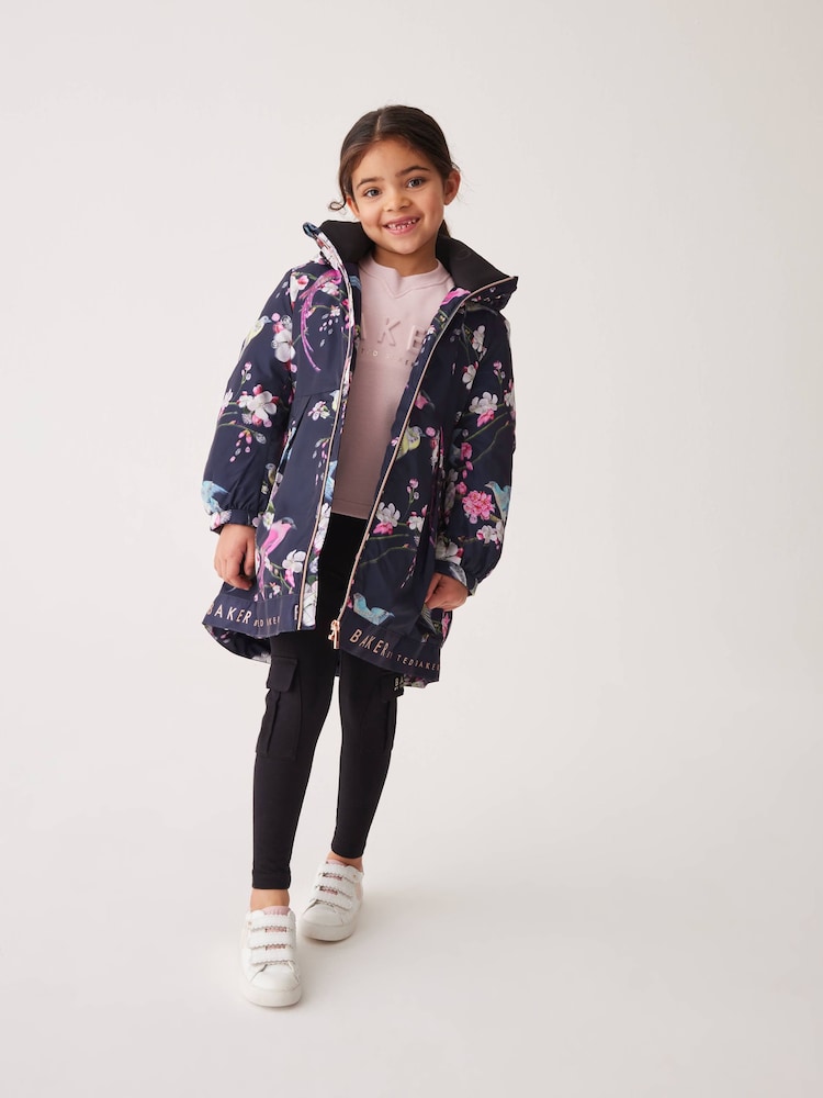 Baker by Ted Baker Navy Shower Resistant Printed Raincoat - Image 1 of 16