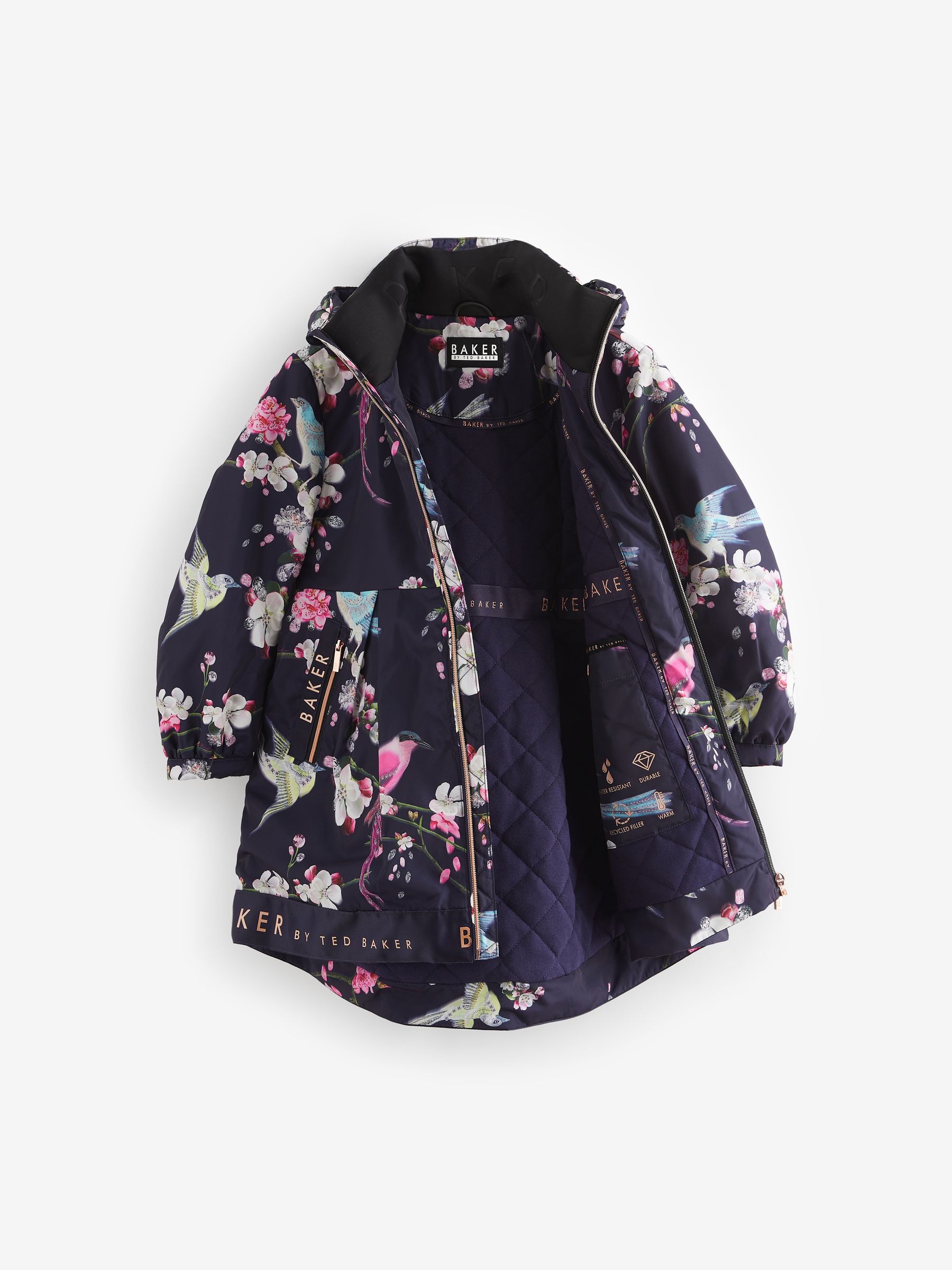 Buy Baker by Ted Baker Navy Shower Resistant Printed Raincoat from Next France