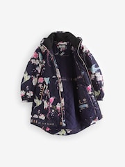 Baker by Ted Baker Navy Shower Resistant Printed Raincoat - Image 12 of 16