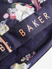 Baker by Ted Baker Navy Shower Resistant Printed Raincoat - Image 14 of 16