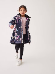 Baker by Ted Baker Navy Shower Resistant Printed Raincoat - Image 2 of 16