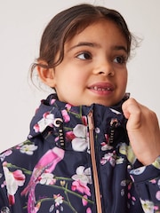 Baker by Ted Baker Navy Shower Resistant Printed Raincoat - Image 5 of 16