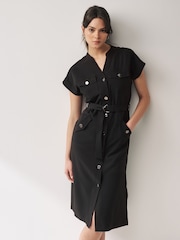 Schwarz - Zweckmäßiges Midikleid - Bild 2 von 6