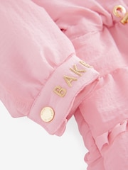 Baker by Ted Baker Pink Shower Resistant Frill Coat - Image 10 of 11