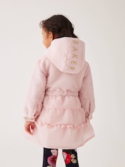 Baker by Ted Baker Pink Shower Resistant Frill Coat - Image 2 of 11