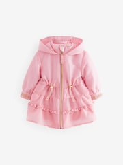 Baker by Ted Baker Pink Shower Resistant Frill Coat - Image 6 of 11