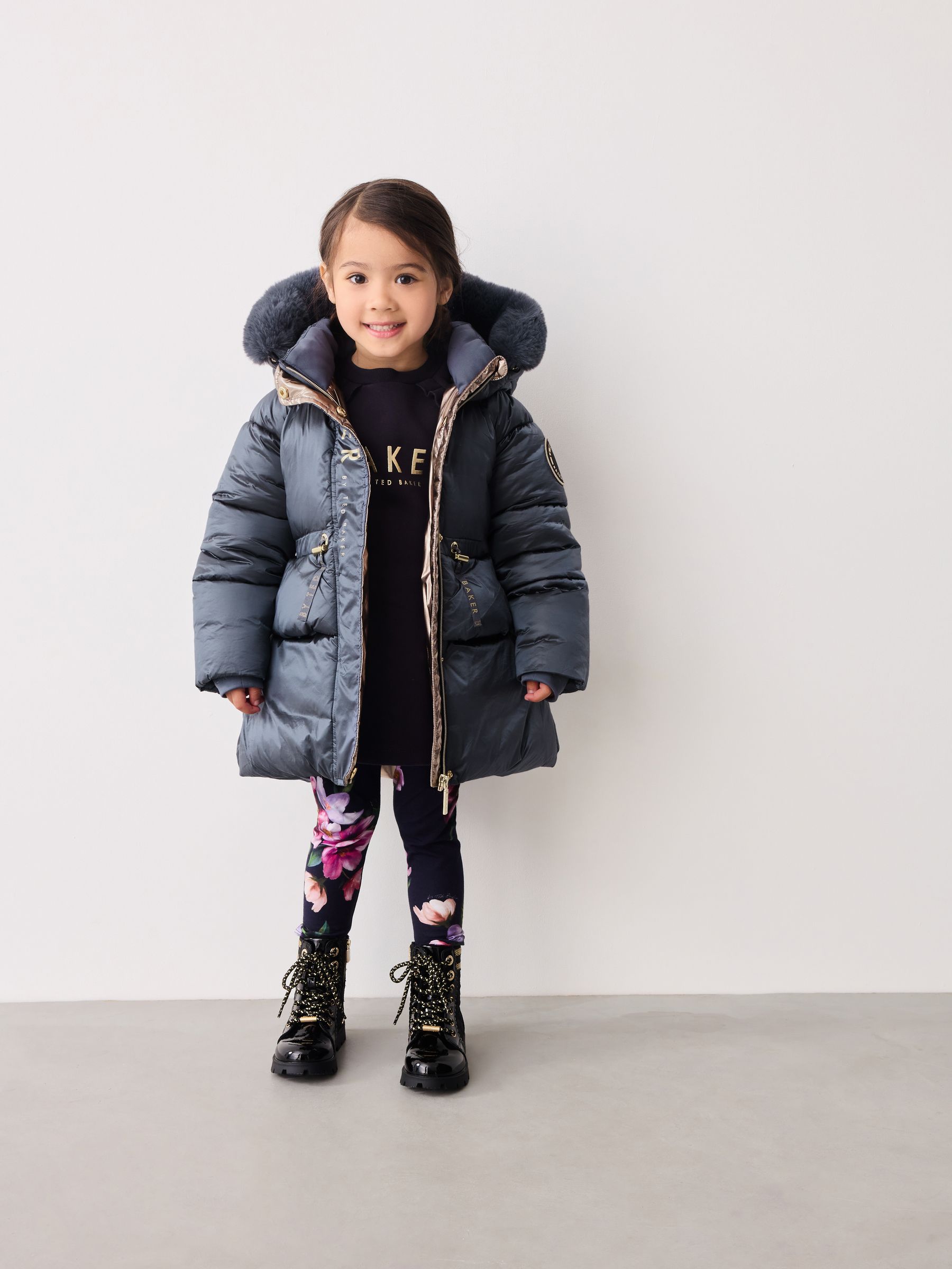 Girls navy ted baker coat hotsell