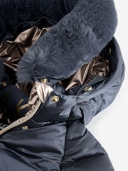 Baker by Ted Baker Navy Pearl Shower Resistant Padded Coat - Image 13 of 16