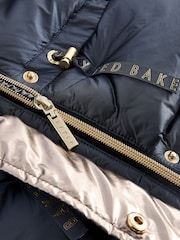 Baker by Ted Baker Navy Pearl Shower Resistant Padded Coat - Image 15 of 16