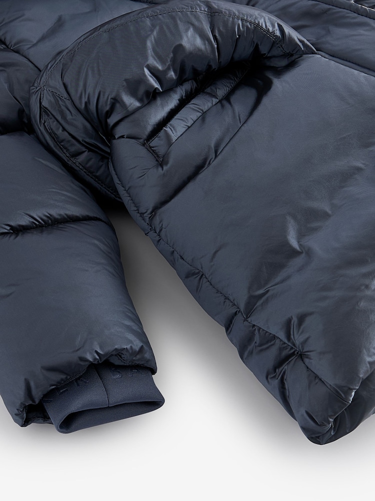 Baker by Ted Baker Navy Pearl Shower Resistant Padded Coat - Image 16 of 16