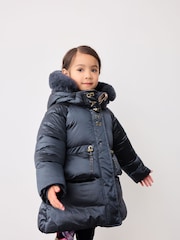 Baker by Ted Baker Navy Pearl Shower Resistant Padded Coat - Image 3 of 16