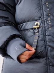Baker by Ted Baker Navy Pearl Shower Resistant Padded Coat - Image 8 of 16