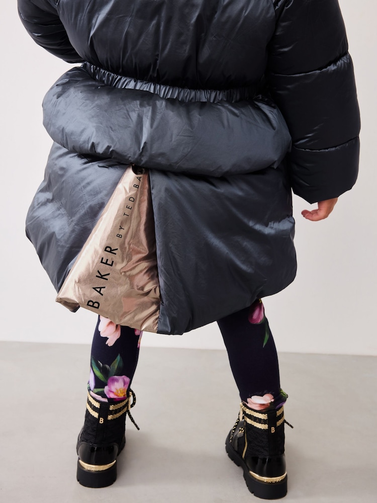Baker by Ted Baker Navy Pearl Shower Resistant Padded Coat - Image 9 of 16