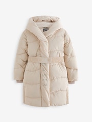 Baker by Ted Baker Shower Resistant Wrap Hood Belted Padded Coat - Image 11 of 16