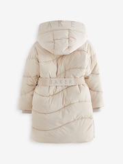 Baker by Ted Baker Shower Resistant Wrap Hood Belted Padded Coat - Image 12 of 16