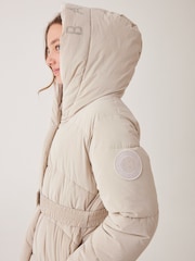 Baker by Ted Baker Shower Resistant Wrap Hood Belted Padded Coat - Image 5 of 16