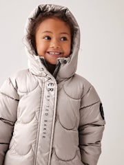 Baker by Ted Baker Oyster Shower Resistant Scallop Padded Coat - Image 3 of 17