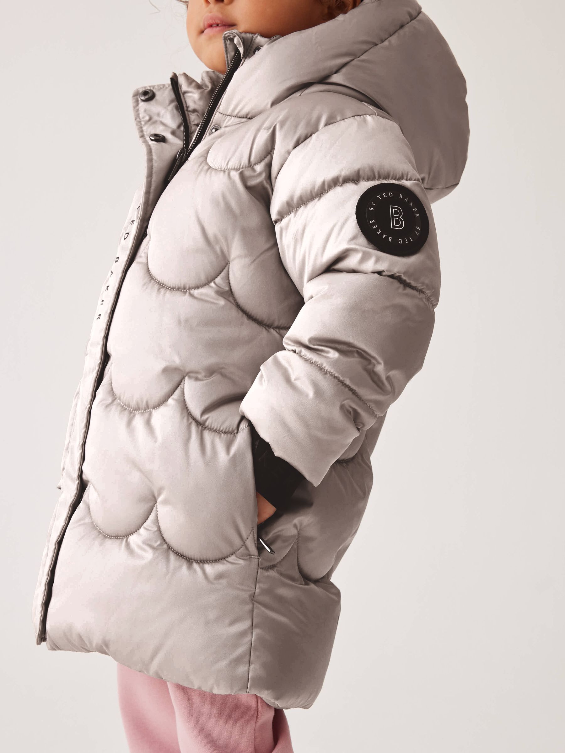 Baker by Ted Baker Oyster Shower Resistant Scallop Padded Coat