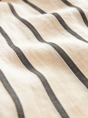Ecru Ramie Blend Wide Leg Stripe Trousers - Image 6 of 7