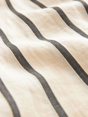 Ecru Ramie Blend Wide Leg Stripe Trousers - Image 7 of 7