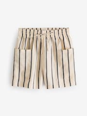 Ecru Premium Ramie Blend Stripe Boy Shorts - Image 5 of 8