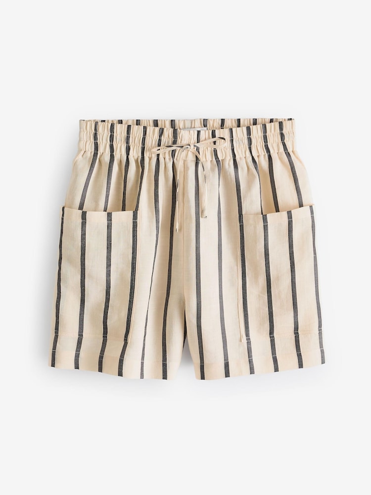 Ecru Premium Ramie Blend Stripe Boy Shorts - Image 5 of 8