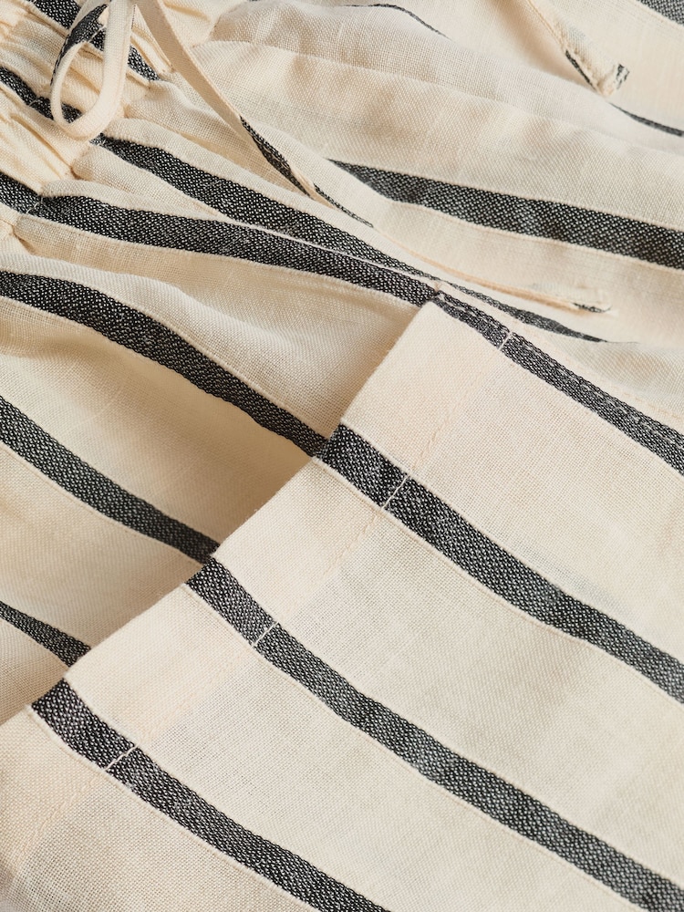 Ecru Premium Ramie Blend Stripe Boy Shorts - Image 7 of 8