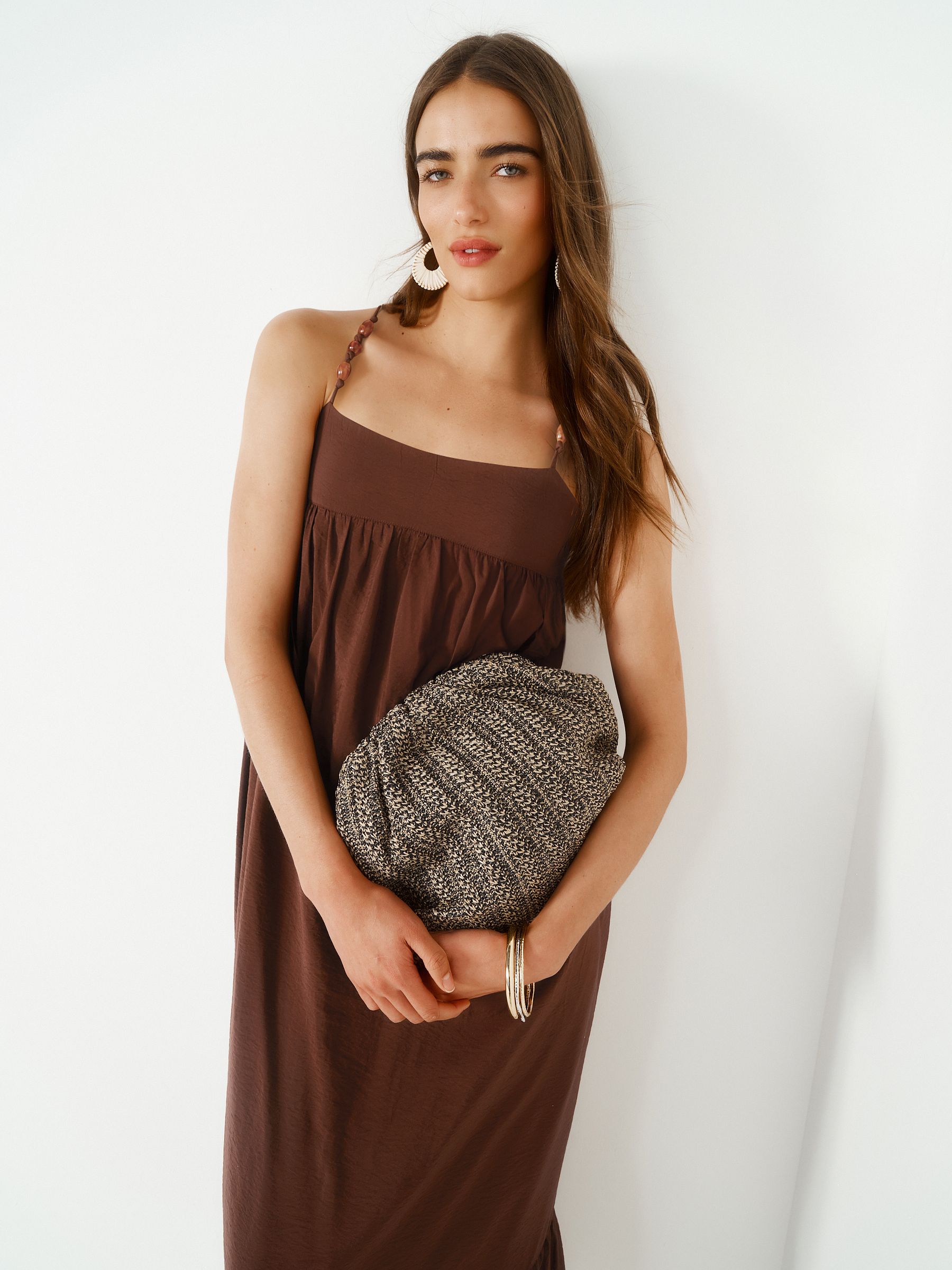 Buy Brown Beaded Maxi Summer Dress from Next Luxembourg