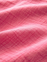 Pink Textured Tie Back Ruffle Sleeve Summer Dress - Image 6 of 6