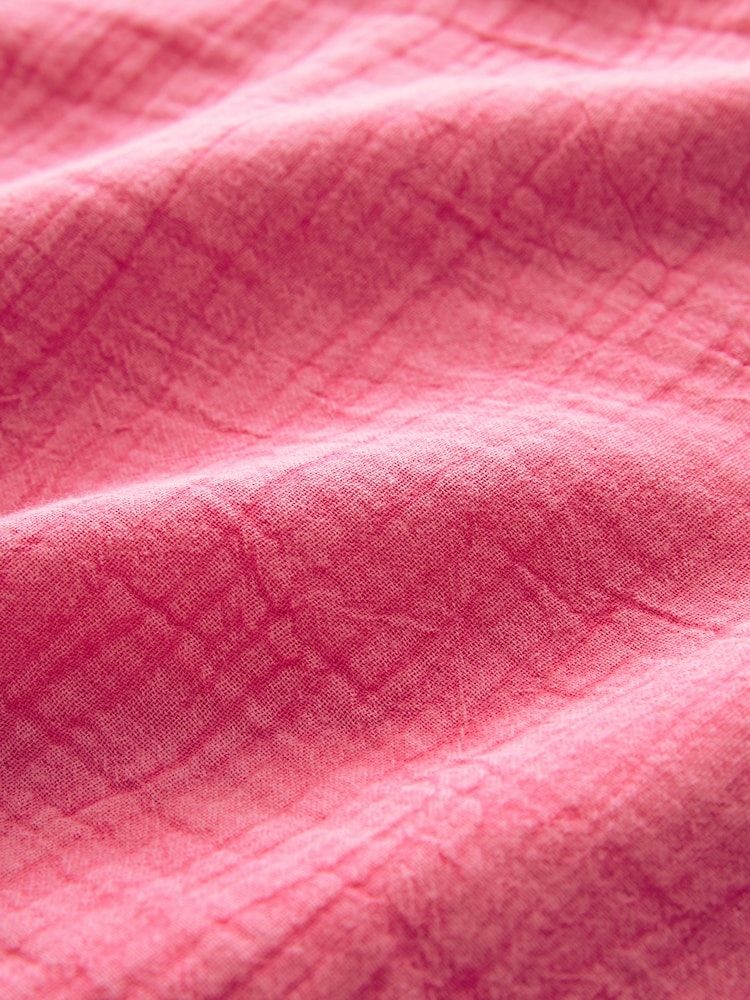 Pink Textured Tie Back Ruffle Sleeve Summer Dress - Image 6 of 6