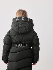 أسود - معطف مبطن مقاوم للماء مزود بحزام وغطاء للرأس من Baker By Ted Baker - صورة 3 من 13