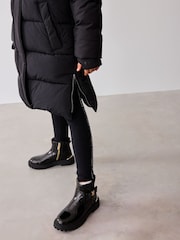 Baker by Ted Baker Shower Resistant Utility Belted Longline Black Parka - Image 10 of 19