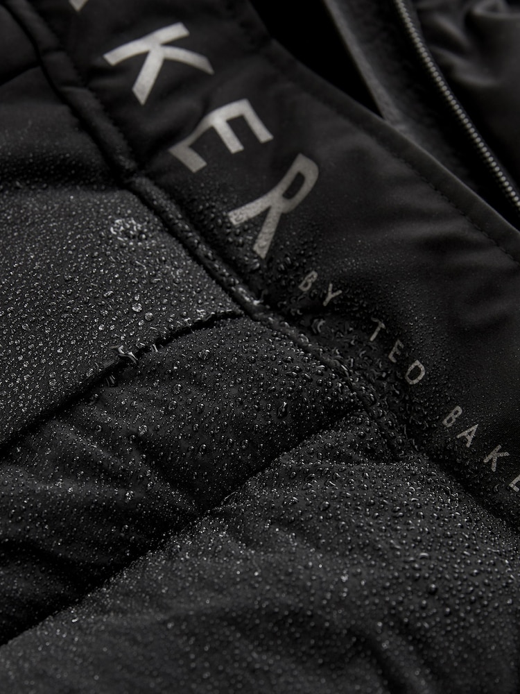 Parka Baker by Ted Baker noire longue à ceinture utilitaire imperméable - Image 17 of 19