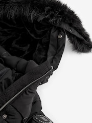 Baker by Ted Baker Shower Resistant Utility Belted Longline Black Parka - Image 18 of 19