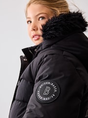 Baker by Ted Baker Shower Resistant Utility Belted Longline Black Parka - Image 8 of 19