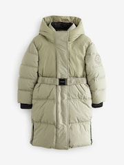 Baker by Ted Baker Khaki Green Shower Resistant Belted Coat - Image 10 of 17