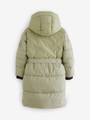 Baker by Ted Baker Khaki Green Shower Resistant Belted Coat - Image 11 of 17