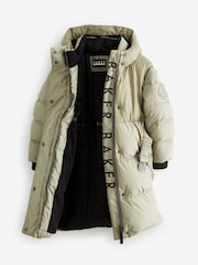 Baker by Ted Baker Khaki Green Shower Resistant Belted Coat - Image 12 of 17
