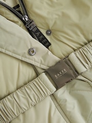 Baker by Ted Baker Khaki Green Shower Resistant Belted Coat - Image 13 of 17