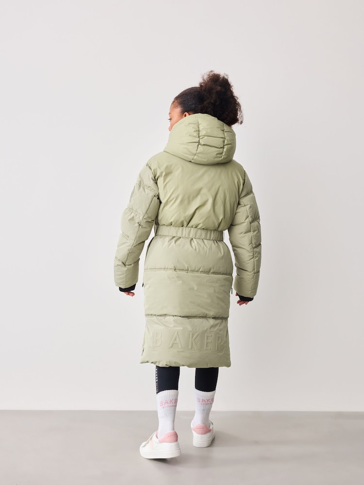 Baker by Ted Baker Khaki Green Shower Resistant Belted Coat - Image 2 of 17