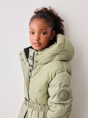 Baker by Ted Baker Khaki Green Shower Resistant Belted Coat - Image 6 of 17