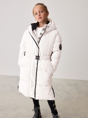 Baker by Ted Baker Cream Shower Resistant Padded Belted Parka - Image 1 of 14
