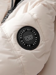 Baker by Ted Baker Cream Shower Resistant Padded Belted Parka - Image 12 of 14