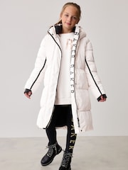 Baker by Ted Baker Cream Shower Resistant Padded Belted Parka - Image 2 of 14